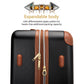 Vintage 3 Piece Expandable Retro Luggage Set-4