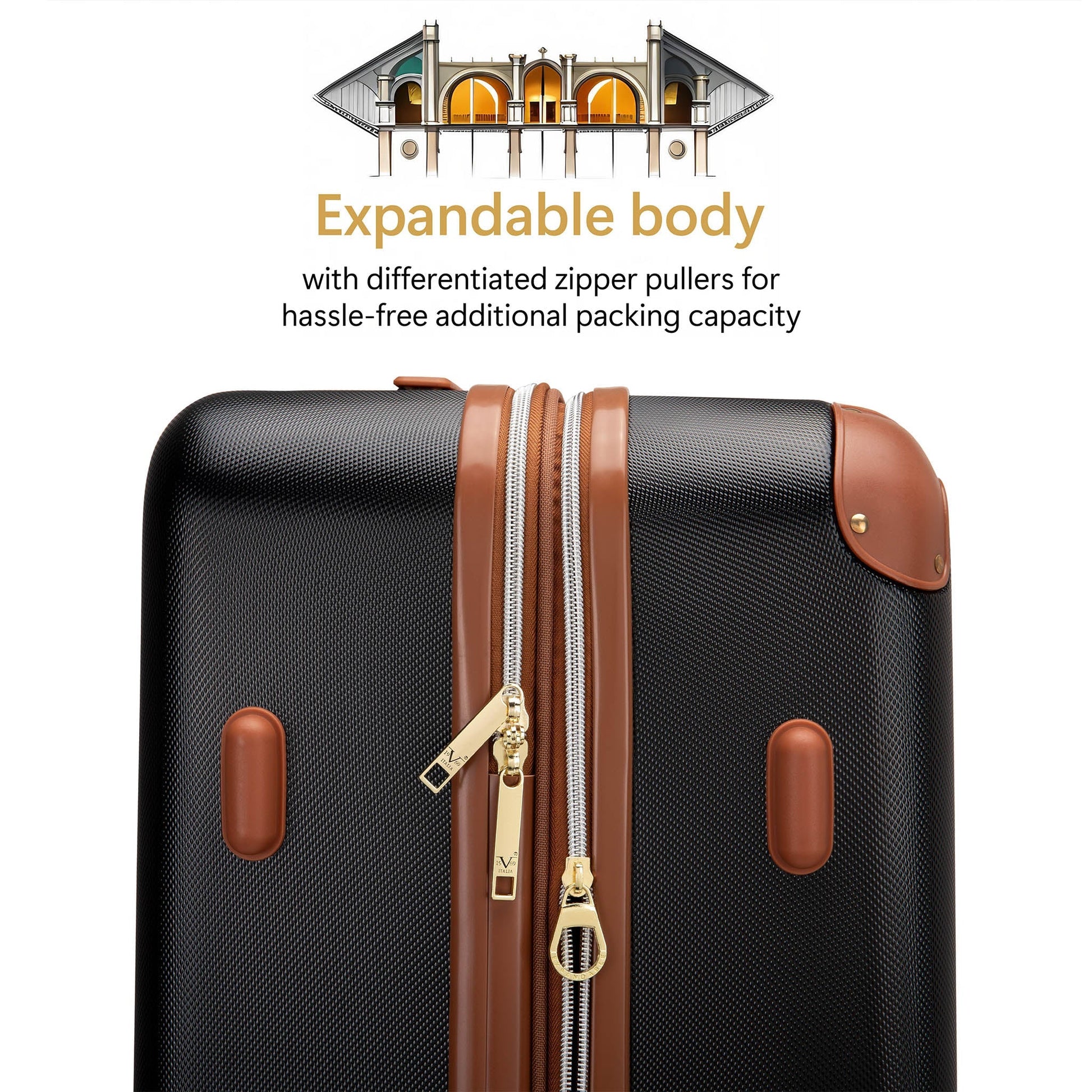 Vintage 3 Piece Expandable Retro Luggage Set-4