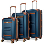Vintage 3 Piece Expandable Retro Luggage Set-5