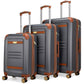 Vintage 3 Piece Expandable Retro Luggage Set-6
