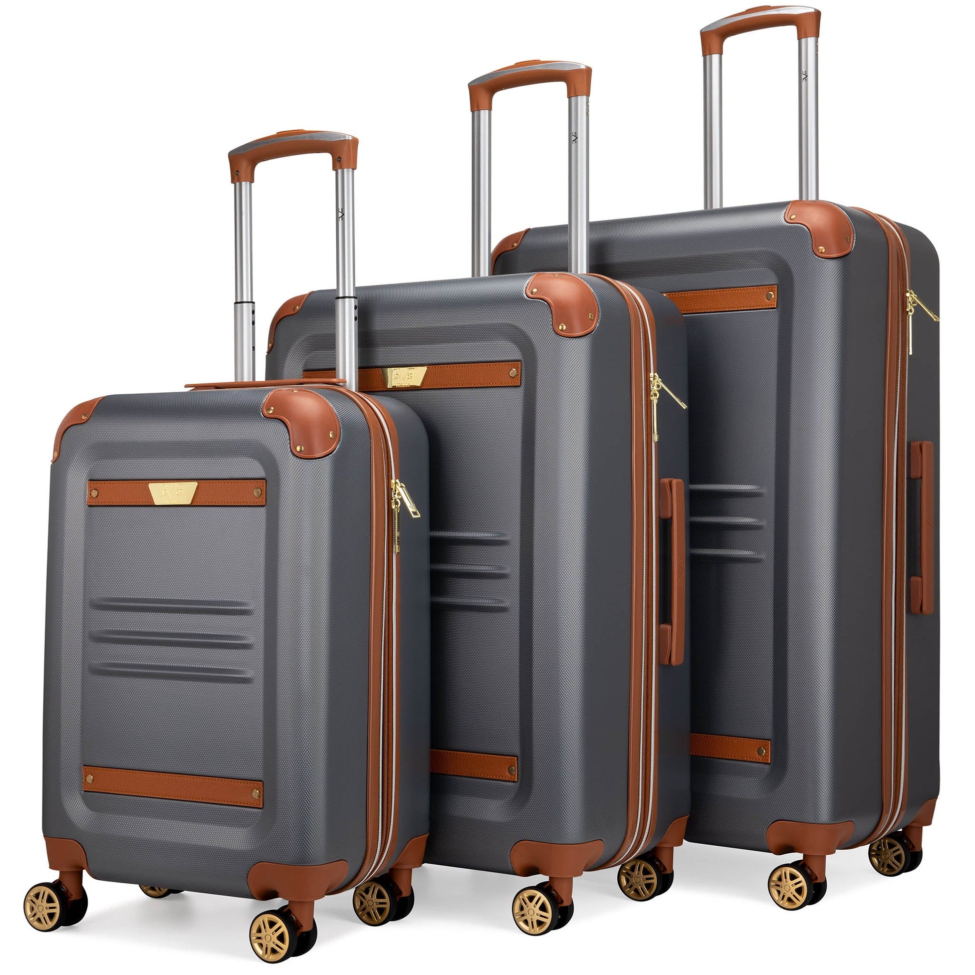 Vintage 3 Piece Expandable Retro Luggage Set-6