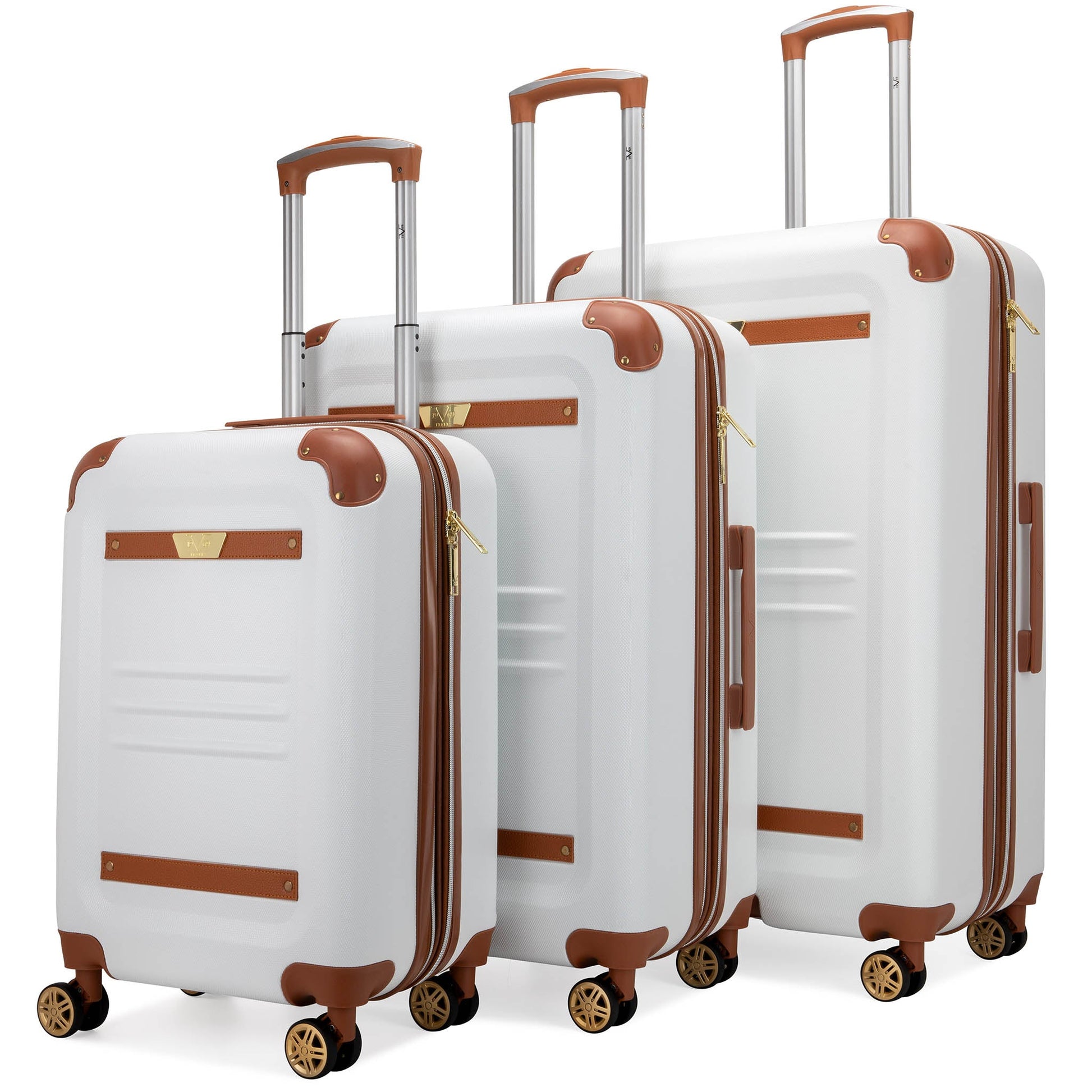 Vintage 3 Piece Expandable Retro Luggage Set-8
