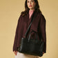 Valentina (black) - Italian calf leather women's handbag (with shoulder strap)