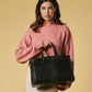 Valentina (black) - Italian calf leather women's handbag (with shoulder strap)