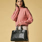 Valentina (black) - Italian calf leather women's handbag (with shoulder strap)