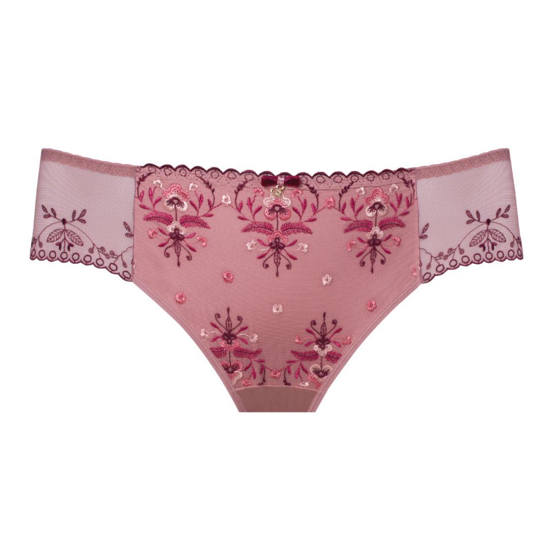 Samanta Viola Rose Sheer Mesh Tulle Embroidered Brief Panty-2