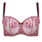 Sheer Mesh Embroidered Balconette Bra Viola-2