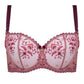 Samanta Viola Rose Sheer Mesh Embroidered Balconette Bra-2