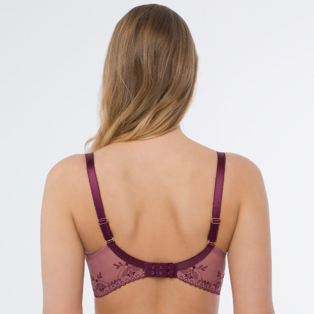 Samanta Viola Rose Sheer Mesh Embroidered Balconette Bra-1