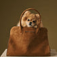 Viviana (cognac) - Italian suede leather women’s handbag