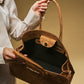Viviana (cognac) - Italian suede leather women’s handbag