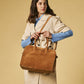 Viviana (cognac) - Italian suede leather women’s handbag