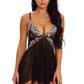 Mesh and Contrast Lace Babydoll