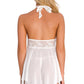 High Neck Contrast Lace Babydoll