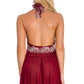 High Neck Contrast Lace Babydoll