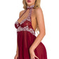 High Neck Contrast Lace Babydoll