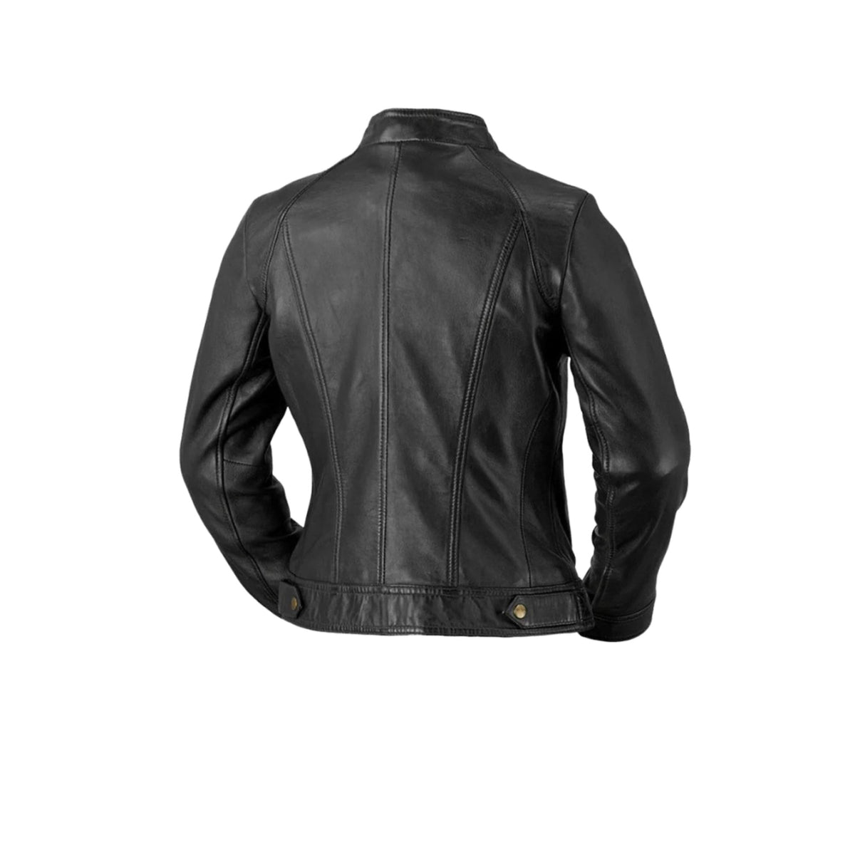 Whet Blu NYC Sara women's classic black leather jacket, back view