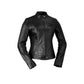 Sara women's classic black leather jacket by Whet Blu NYC, front view
