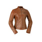 Whet Blu NYC Sara women's classic whiskey leather jacket front view