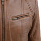 Whet Blu NYC Sara women's classic whiskey leather jacket on model