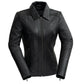 Whet Blu NYC Fleur women's black lambskin leather jacket, front view