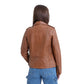 Whet Blu NYC Sophia women's lambskin leather biker jacket in whiskey, back view