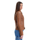 Whet Blu NYC Sophia women's whiskey lambskin leather biker jacket, side view