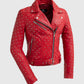 Whet Blu NYC Claudia women's red fashion leather jacket, front view