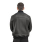 Whet Blu NYC Nico men's varsity style New Zealand lambskin leather jacket in black and cream