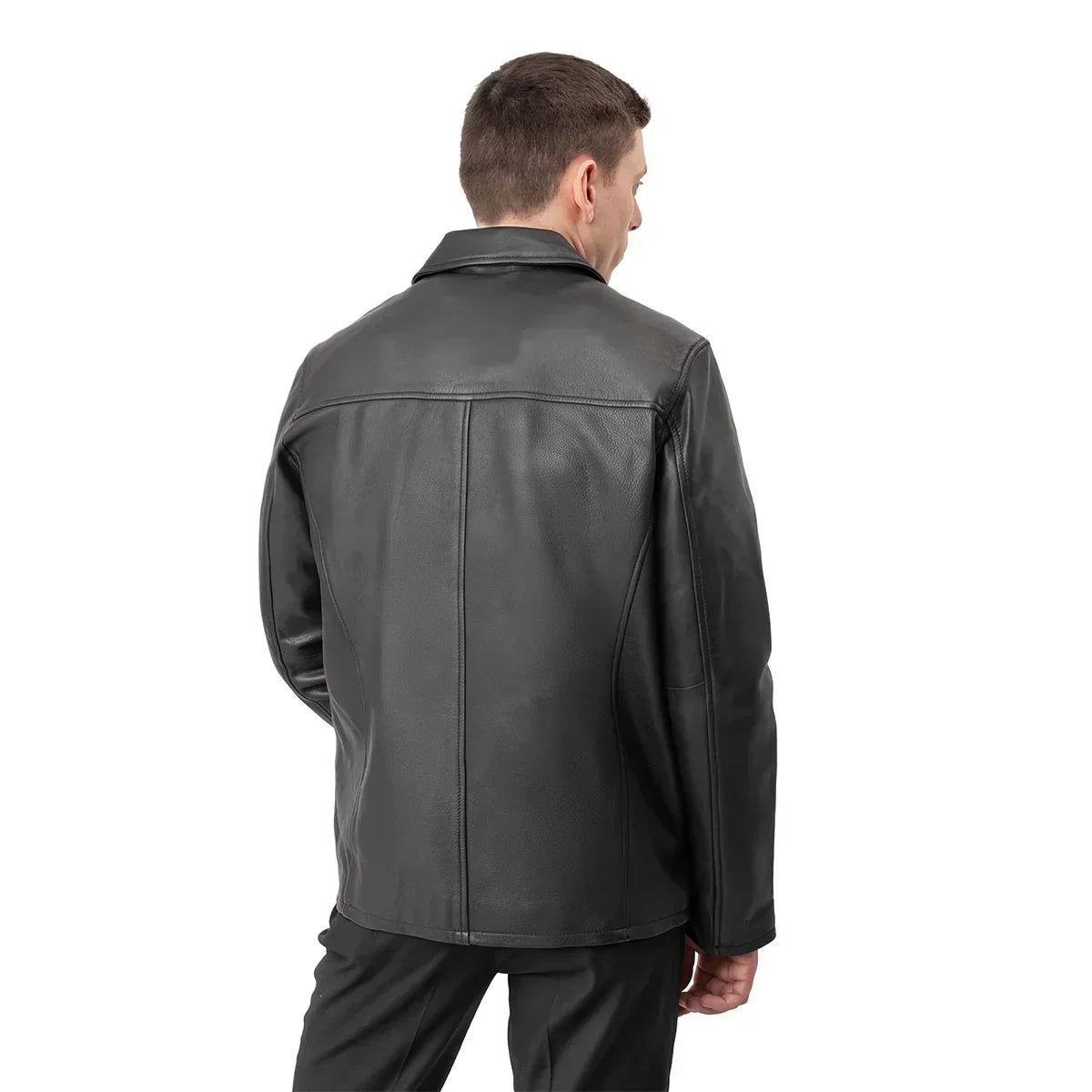 Whet Blu NYC James men's black leather blazer jacket front view