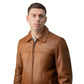 Whet Blu NYC James men's leather blazer jacket close-up view