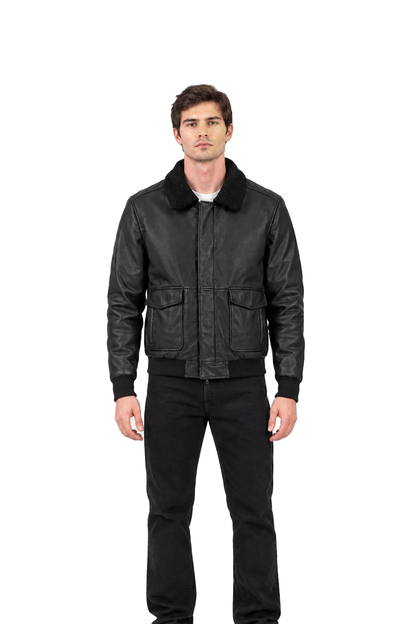 Baron Men's Lambskin Bomber Jacket
