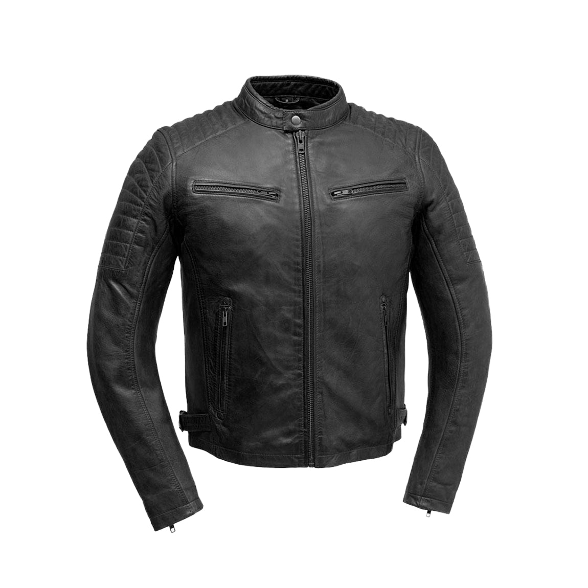 Whet Blu NYC Zack men's black fashion leather jacket front view