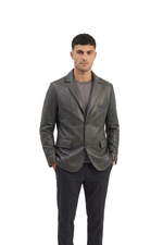 Whet Blu NYC Marco men's New Zealand lambskin blazer jacket in black leather