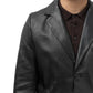 Whet Blu NYC Dom men's black leather blazer jacket front view