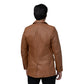Whet Blu NYC Dom men's whiskey leather blazer jacket front view