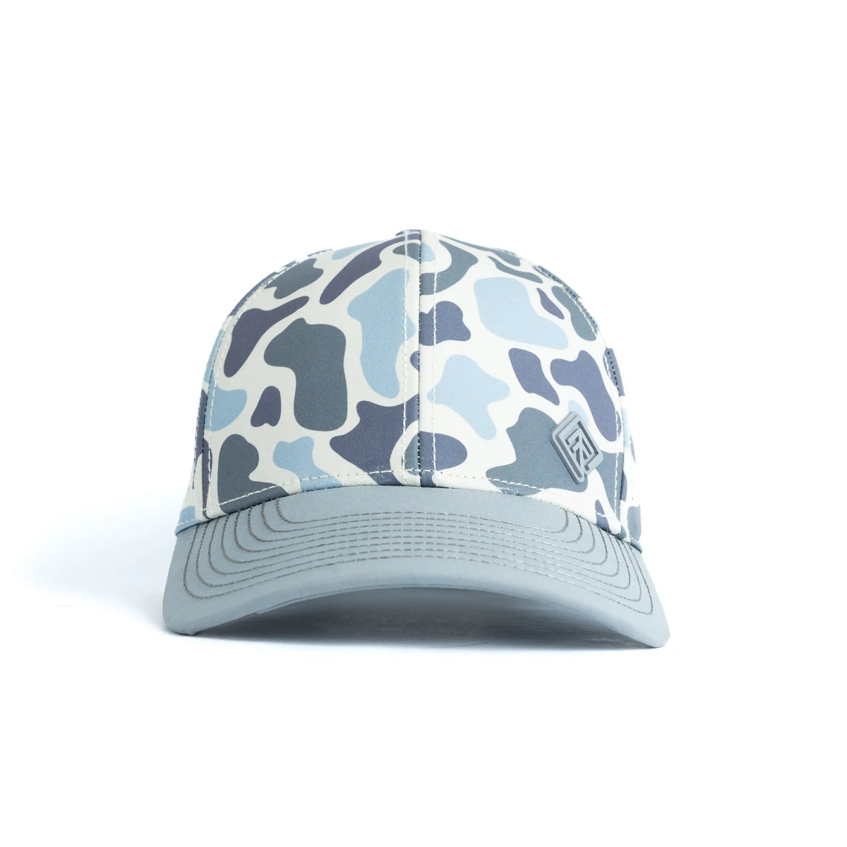 Terreno Hats Ridge Wetland Camo cap with adjustable strap and camouflage pattern, designed for outdoor wear and hunting.