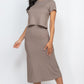 Short Sleeve Ribbed Top & Midi Skirt Se - Farnelli