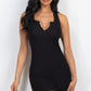 Ribbed Split Neck Tank Mini Dress - Farnelli