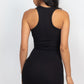 Ribbed Split Neck Tank Mini Dress - Farnelli
