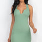 Ribbed Split Neck Tank Mini Dress - Farnelli