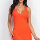 Ribbed Split Neck Tank Mini Dress - Farnelli