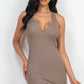 Ribbed Split Neck Tank Mini Dress - Farnelli