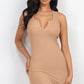 Ribbed Split Neck Tank Mini Dress - Farnelli