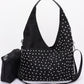 Rhinestone Studded Bindle Bag - Farnelli