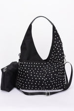 Rhinestone Studded Bindle Bag - Farnelli
