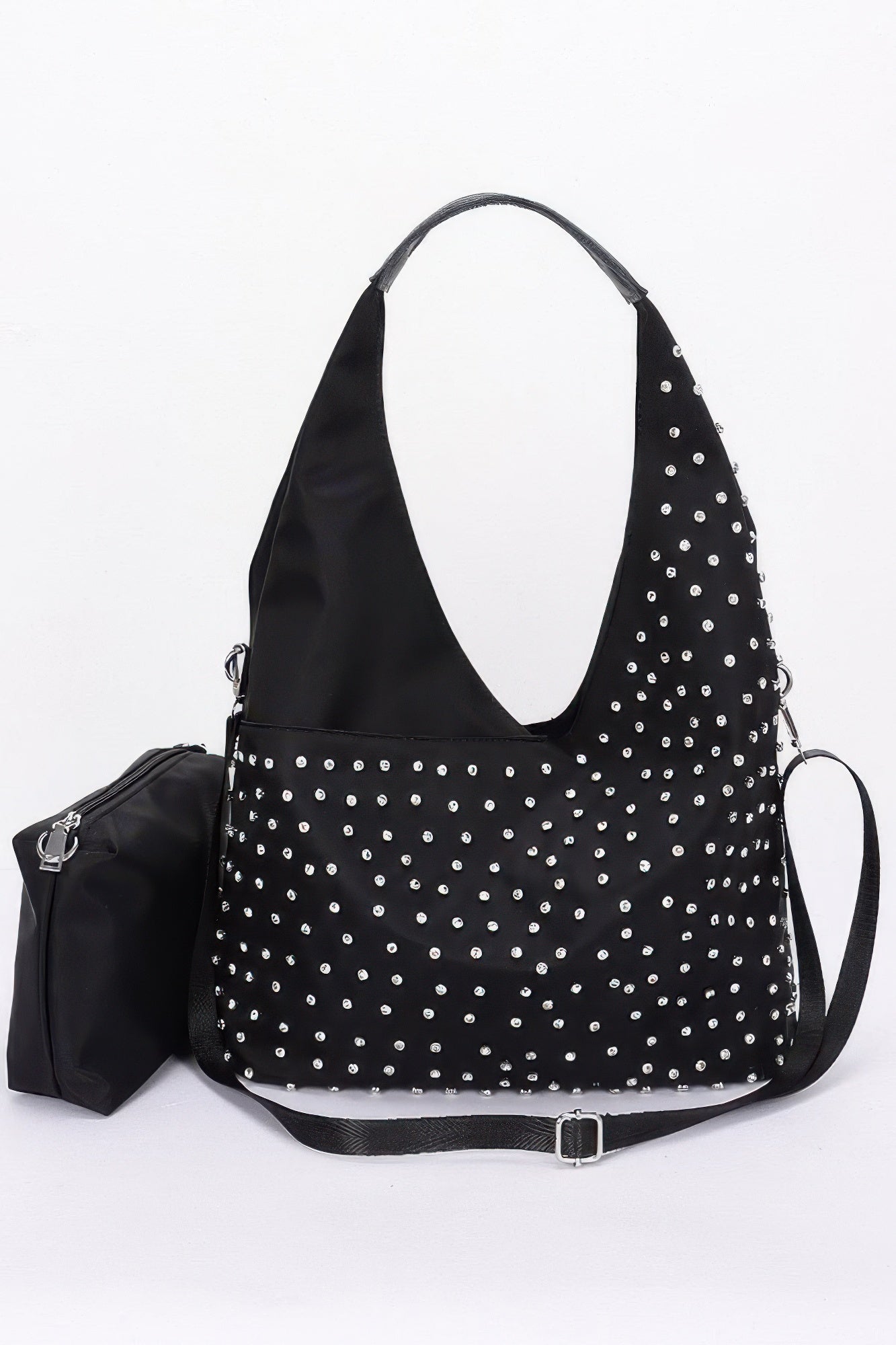 Rhinestone Studded Bindle Bag - Farnelli