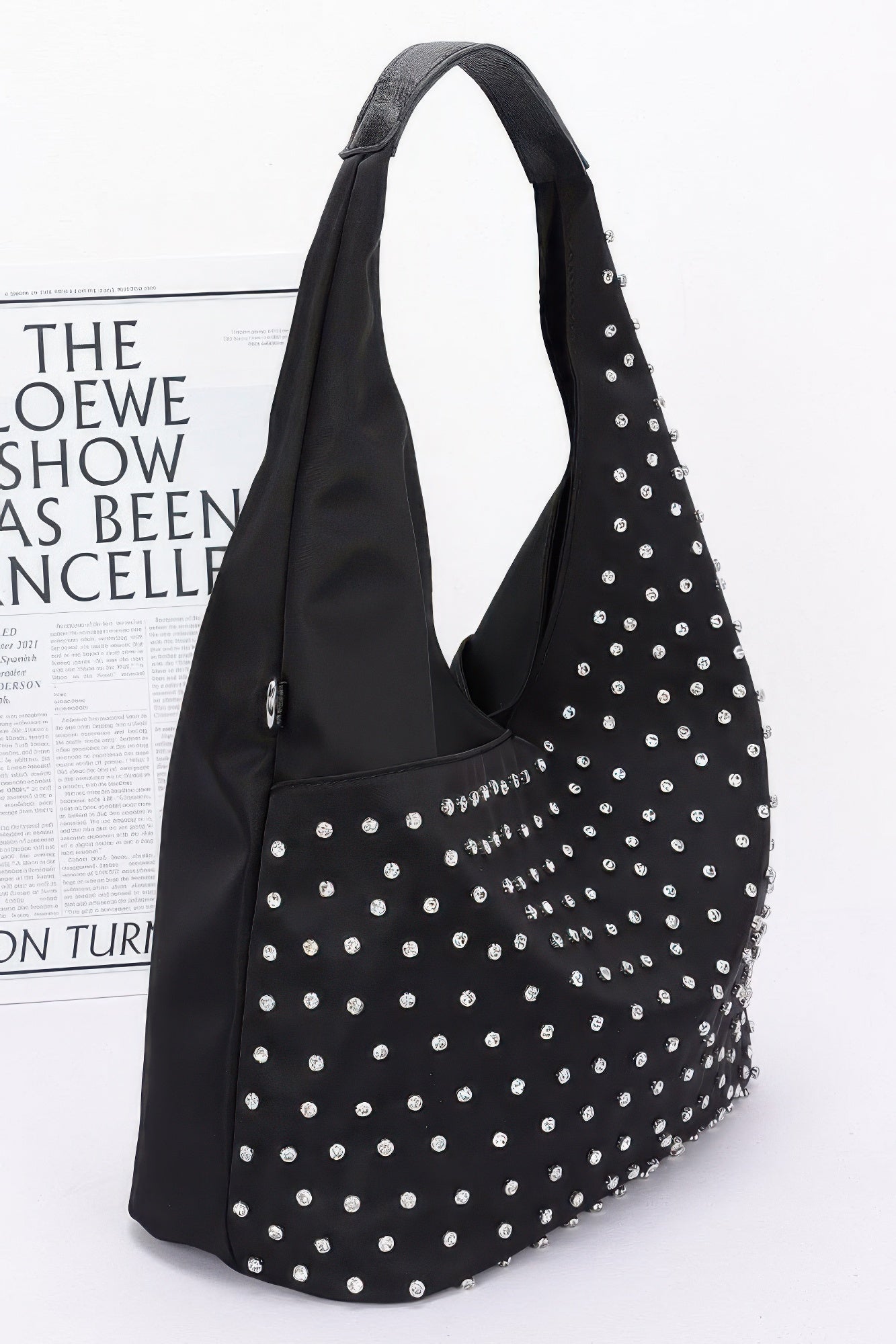Rhinestone Studded Bindle Bag - Farnelli