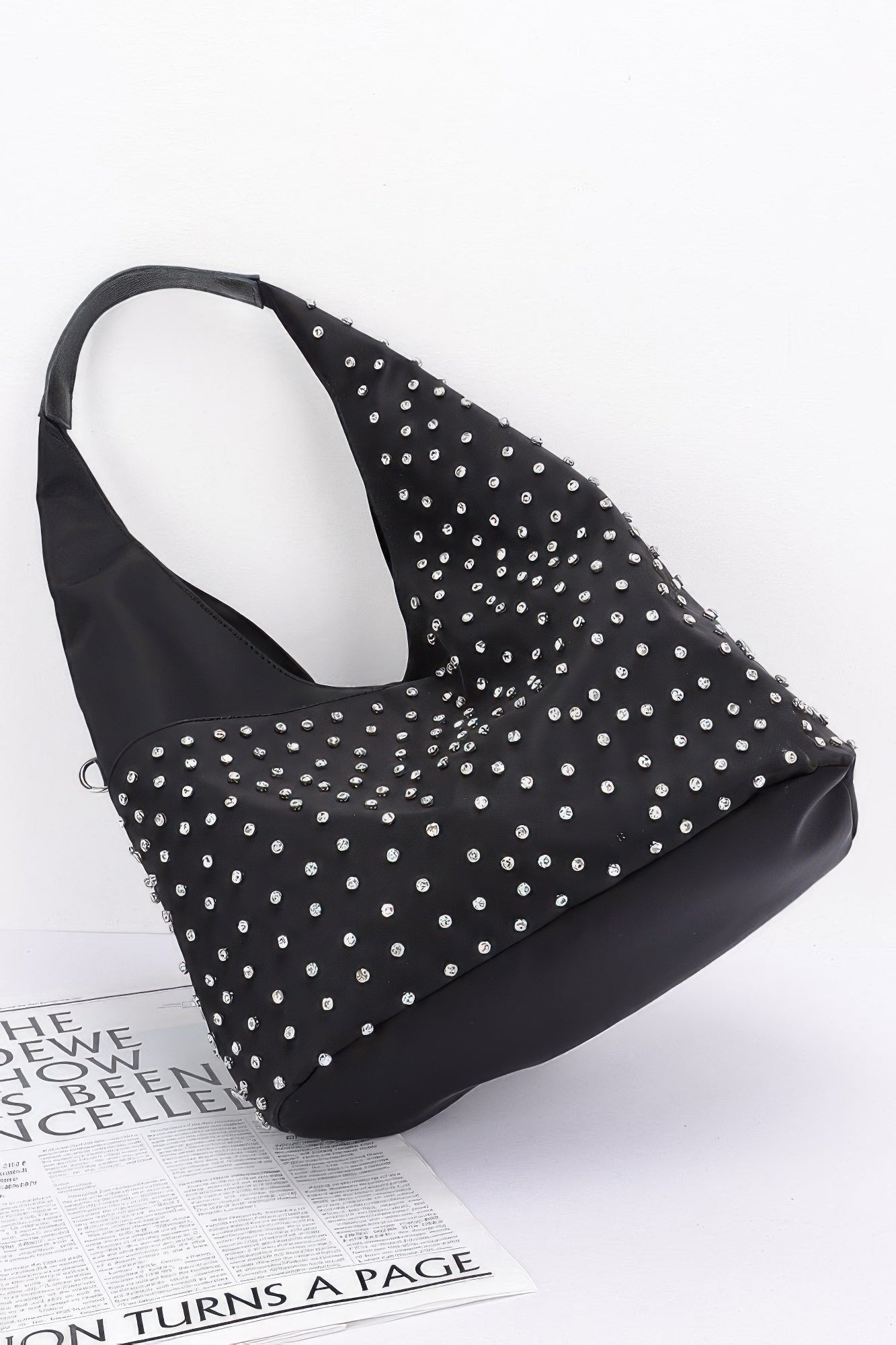Rhinestone Studded Bindle Bag - Farnelli