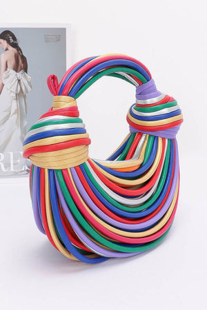 Faux Leather Rope Hobo Bag - Farnelli